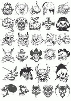 Skull Horror Vector Pack Free Design CDR File