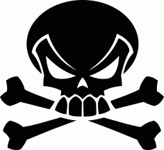 Skull Silhouette Head Bones DXF File