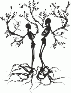 Skull Tree Vector Free CDR File
