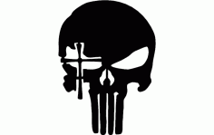 Skull With Cross Eye DXF File