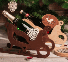Sleigh Wine Holder Laser Cut CDR File