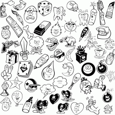 Smiley Handdrawn Sticker CDR Vectors File