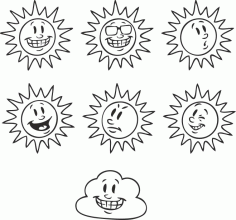Smily Sun Vector CDR File