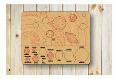 Solar System Puzzle for Kids Laser Cut Design CDR File