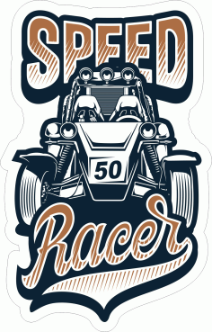 Speed Racer Car Sticker CDR Vectors File