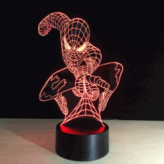 Spider 3D Illusion Lamp CDR Vectors File