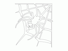 Spider Animal Line Vector Art DXF File