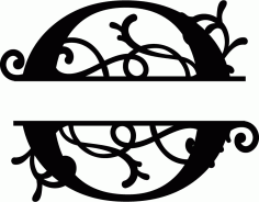 Split Monogram Letter O Free DXF Vectors File