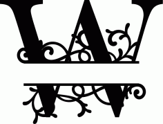 Split Monogram Letter W Free DXF Vectors File