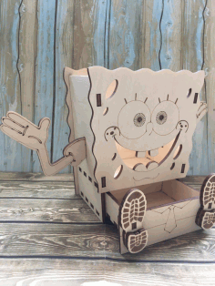 Spongebob Squarepants Pencil Holder with Drawer Free Vector CDR File