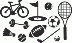 Sports Vector silhouette stickers Pack CDR File