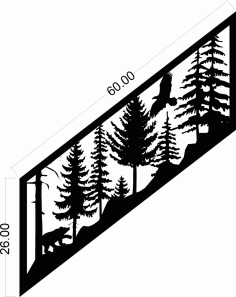 Staircase Forest Plasma Cut Metal Art DXF File