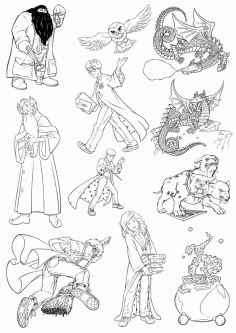 Stand Around Line Art CDR Vectors File