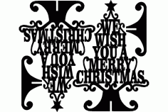 Stand Merry Christmas Wish Laser Cut DXF File