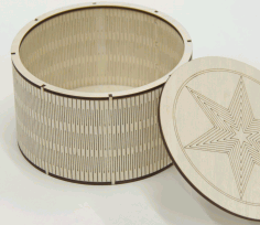 Star Plywood Round Box CDR File