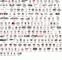 Stickers on Cars in Vector Free CDR Vectors File
