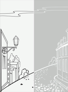 Street Scene Sandblast Pattern Free CDR Vectors File