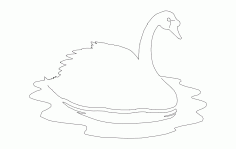 Swan On Water Free Dxf File For Cnc DXF Vectors File