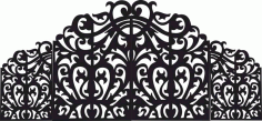Swirl Floral Laser Cut Gate Panel CDR File