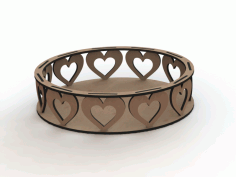 Tea Tray Round and Heart Template DXF File