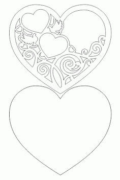 the Heart Holds the Ring for Laser Cut DXF File