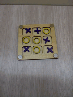 Tic Tac Toe Game Board Laser Cut Template DXF File