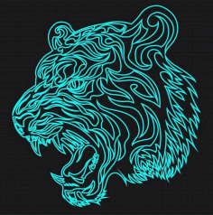Tiger Laser Acrylic Engraving Art Free Vector CDR Vectors File