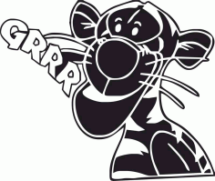 Tigrrr Funny Sticker Vector CDR File