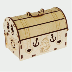Treasure Chest Box Laser Cut Free CDR Vectors File