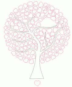 Tree of Hearts for Laser Cut DXF File