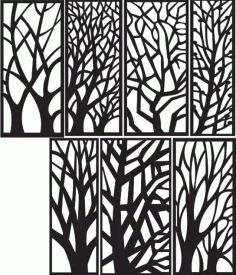 Tree Silhouette Vector for CNC DXF Vectors File
