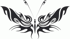 Tribal Butterfly Vector Art 34 Free DXF Vectors File