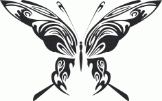 Tribal Butterfly Vector Art Design Free DXF Vectors File