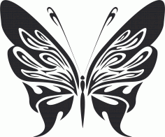 Tribal Butterfly Vector Art Tattoo Free DXF Vectors File