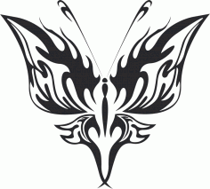 Tribal Butterfly Vector Metal Art Free DXF Vectors File