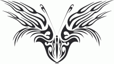 Tribal Butterfly Vector Plasma Art Free DXF Vectors File