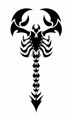 Tribal Scorpion Tattoo Design Free DXF Vectors File