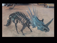 Triceratops Dinosaur 3D Puzzle Laser Cut DXF File