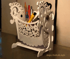 Unique Desk Organizer Pen Pencil Holders Laser Cut Free CDR File