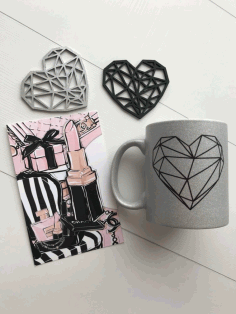 Valentine Heart Shape Coasters Laser Cut CNC Plans CDR File