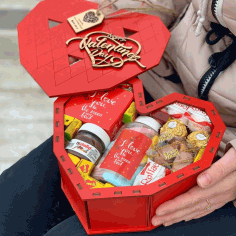 Valentines Day Chocolate Box Heart Template Laser Cut CDR File