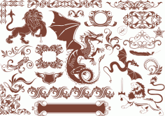 Vector Heraldic Elements free CDR Vectors File