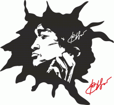 Viktor Tsoi Stencil Sticker Wall Art CDR File