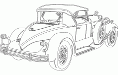Vintage Car Design 01 Free DXF Vectors File