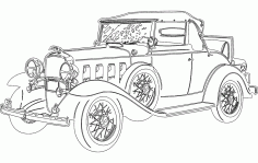 Vintage Car Design 02 Free DXF Vectors File