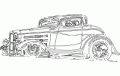 Vintage Model Car Sticker DXF File