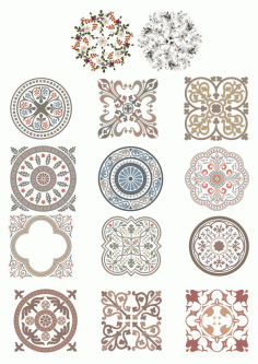 Vintage Ornaments Vector Set Free CDR Vectors File