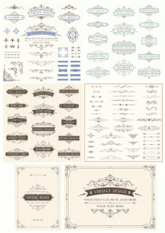Vintage Retro Decor Elements Free CDR Vectors File