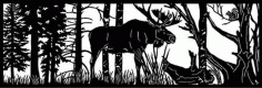 Vinyl Dark Forest Deer Background Screen Panel Design CDR File