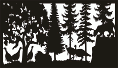 Vinyl Nature View Plasma Cut Metal Art DXF File